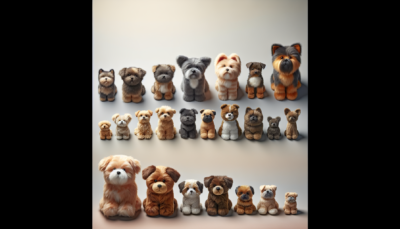 Illustration of various sizes of Teddy Bear dogs