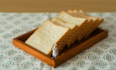 White Bread on Brown Tray